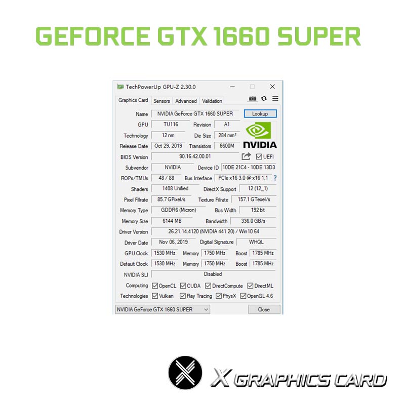 GEFORCE GTX 1660 SUPER 6GB GDDR6 Show More Captivating Excellent Performance.  - X-VSION GRAPHICS CARD