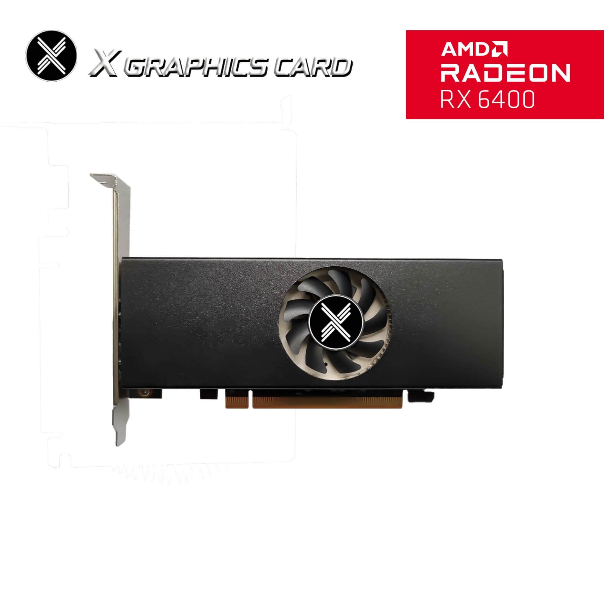 Radeon RX 6400 4GB GDDR6 GRAPHICS CARD - X-VSION GRAPHICS CARD