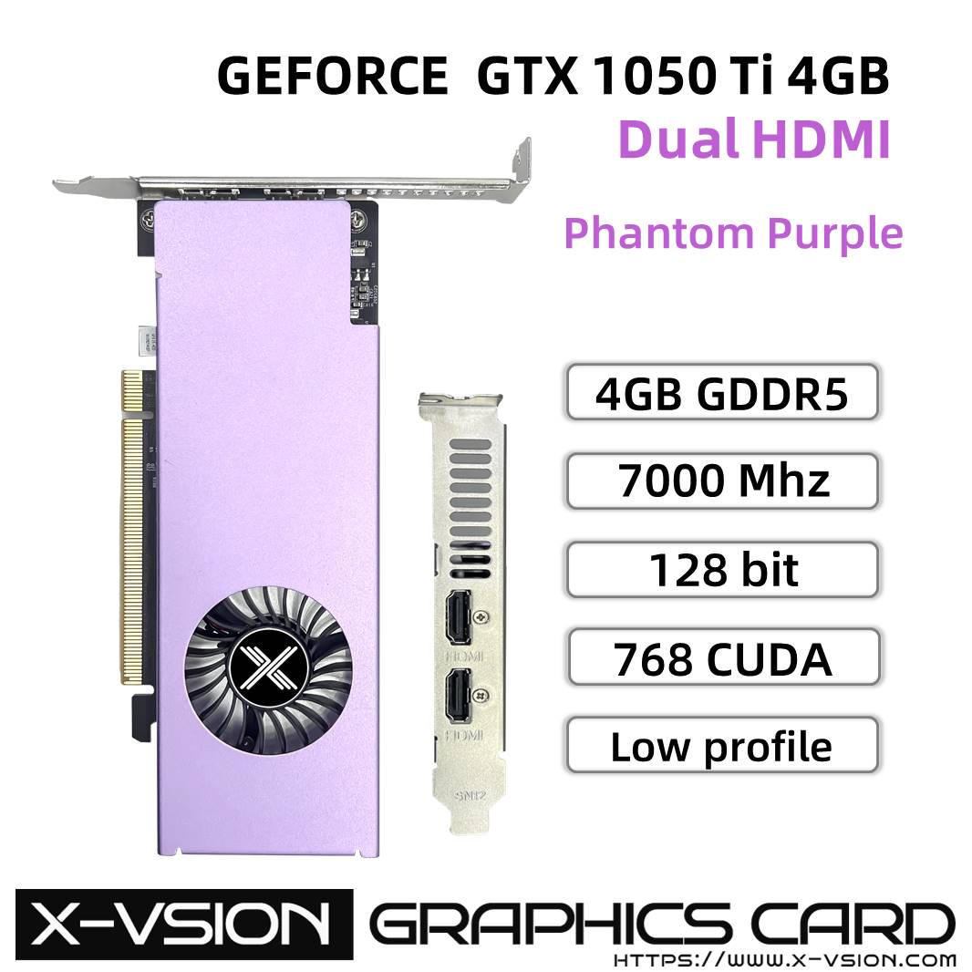 X-VSION GTX 1050 Ti Dual HDMI 4GB GDDR5 Low Profile Phantom Rurple Series 2 X-VSION GTX 1050 Ti Dual HDMI 4GB GDDR5 Low Profile Phantom Rurple Series - Image 2