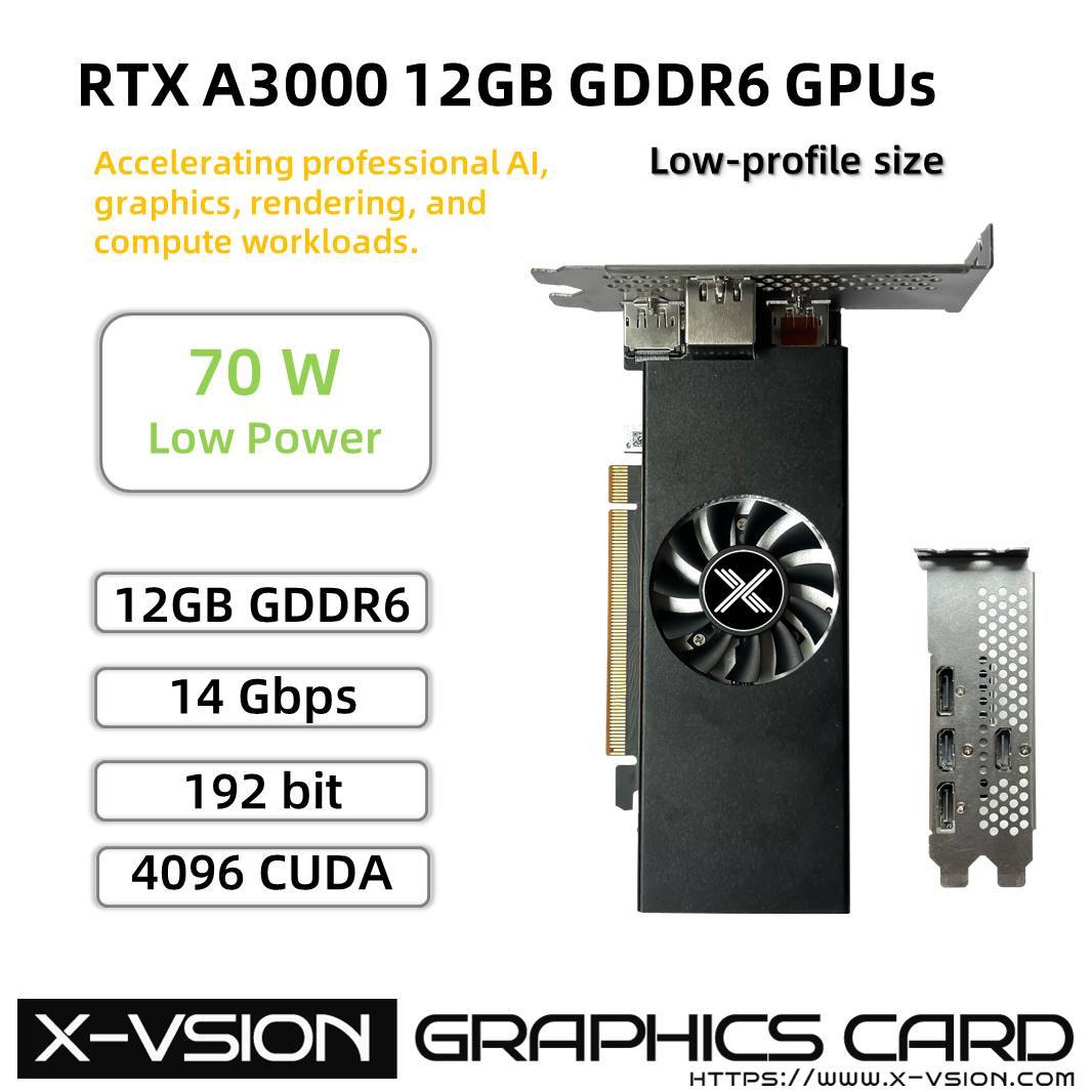 X-VSION RTX A3000 12GB GDDR6 Professional card low Profile Size 6 A3000